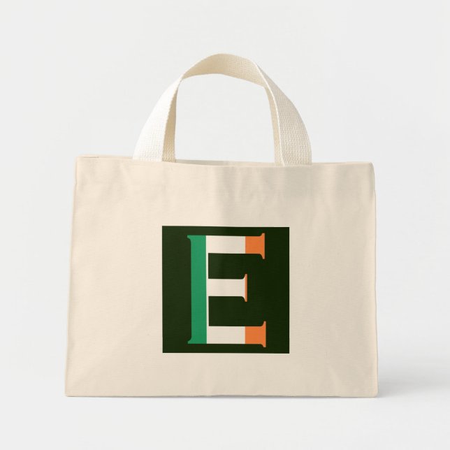 Bolsa Tote Mini E Monograma sobreposto à Irish Flag ttcnt (Frente)