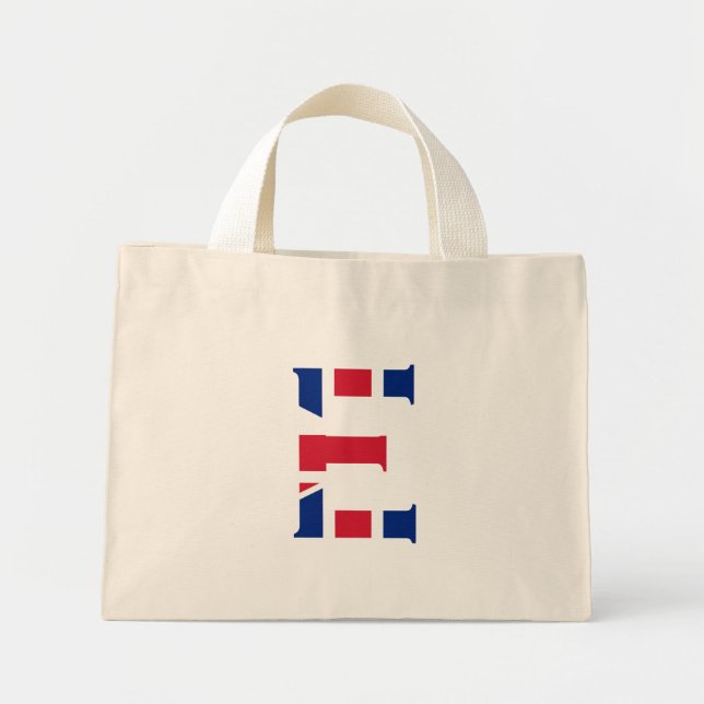Bolsa Tote Mini E Monograma sobreposto à Union Jack Flag ttcn (Frente)