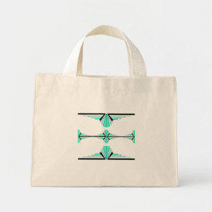 Bolsa Tote Mini Elementos de arte deco em palha pastel