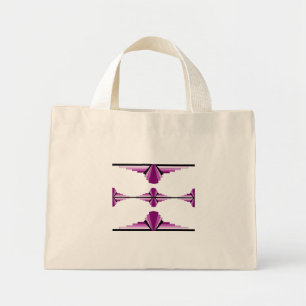 Bolsa Tote Mini Elementos de deco de arte em rosa profundo
