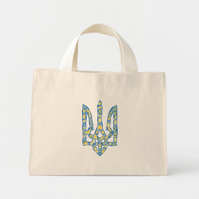 Bolsa Tote Mini Énica nacional ucraniana emblem trident trizub (Frente)