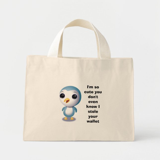 Bolsa Tote Mini Escolher saco de pinguins de bolso (Frente)