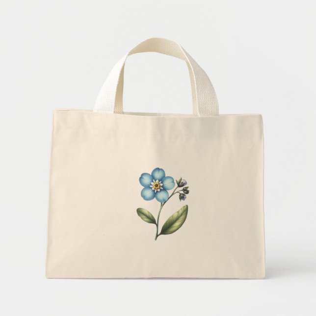 Bolsa Tote Mini Esquece-me de não ser florescente (Frente)