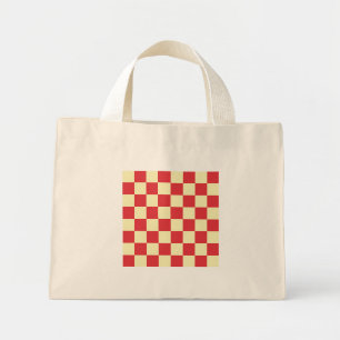 Bolsa Tote Mini Estilo Rústico Vermelho Xadrez