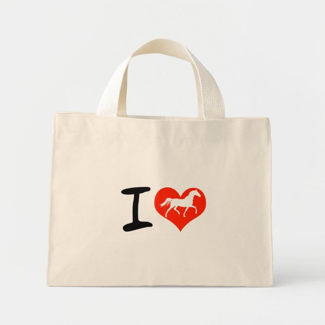 Bolsa Tote Mini Eu amo cavalos (Frente)