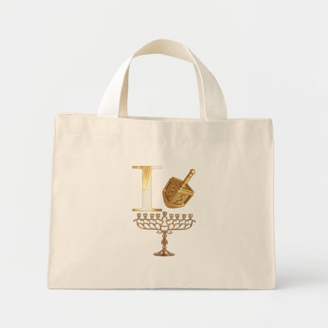 Bolsa Tote Mini Eu Amo Chanukah Bag (Frente)