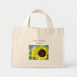 Bolsa Tote Mini Eu Amo Jardins de Girassóis! Sacolas Girassóis