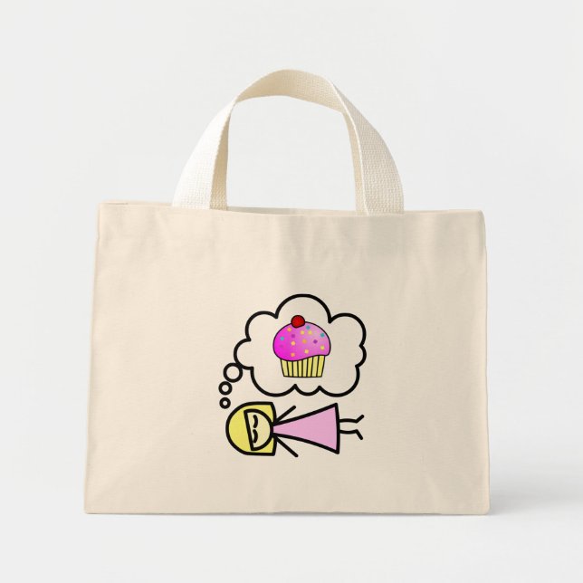 Bolsa Tote Mini Eu sonho com cupcakes (Frente)