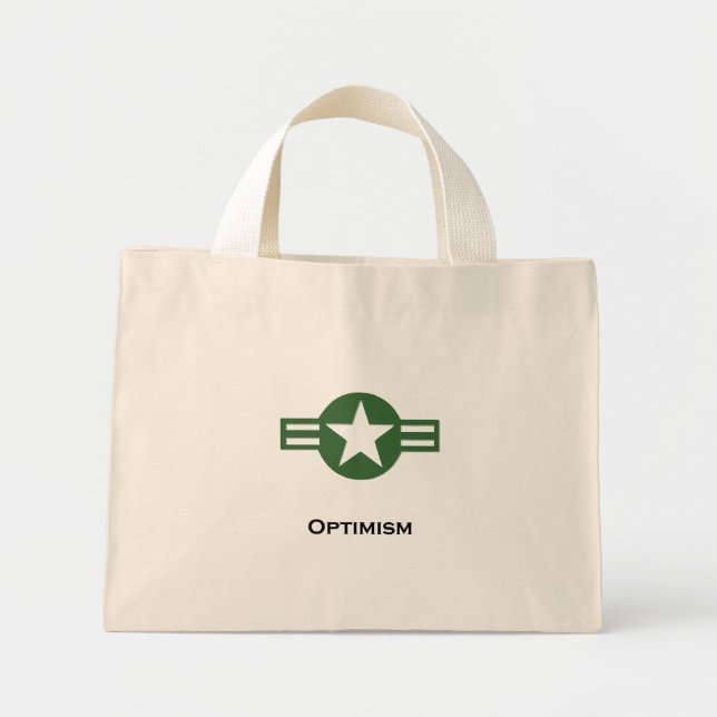 Bolsa Tote Mini EUA Otimista Verde (Frente)