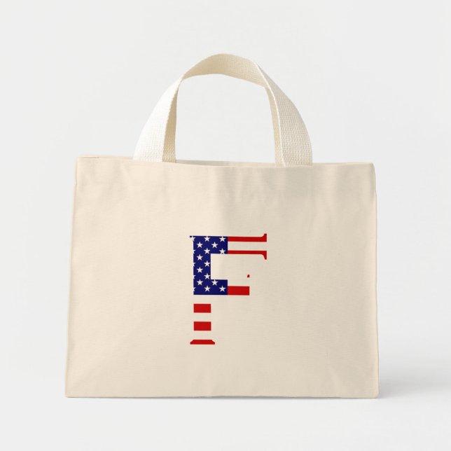Bolsa Tote Mini F Monograma sobreposto ao certificado de bandeira  (Frente)