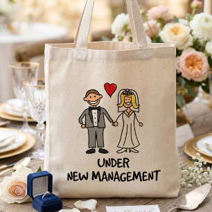 Bolsa Tote Mini Favor de Recepção de Casamento Sob Nova Administra