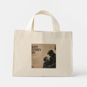 Bolsa Tote Mini Feliz Dia dos Pais Carta Vintage e Avô Port