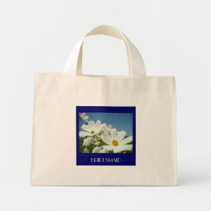Bolsa Tote Mini FESTA DE CASAMENTO Tote Bag presente White Daisies