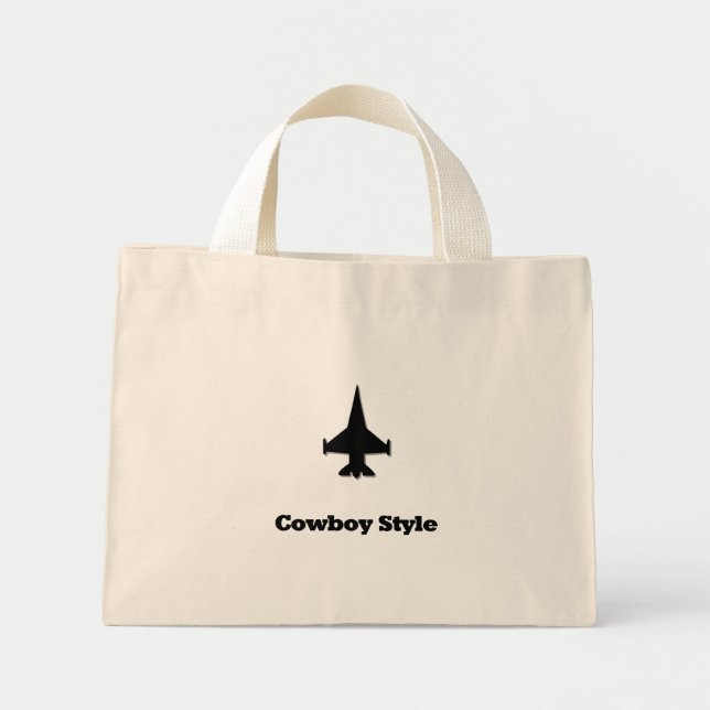 Bolsa Tote Mini Fighter Jet Cowboy Style (Frente)