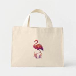 Bolsa Tote Mini Flamingo Rosa Silencioso Em Pé Calma