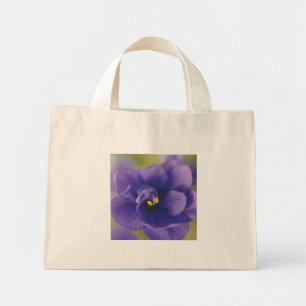 Bolsa Tote Mini Flor Azul Sangrando de Violet Saintpaulia Zoomed