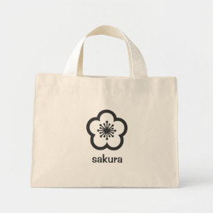 Bolsa Tote Mini Flor de Cerejeira Preta e Macia Sakura