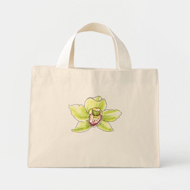 Bolsa Tote Mini Flor de Cymbidium (Frente)