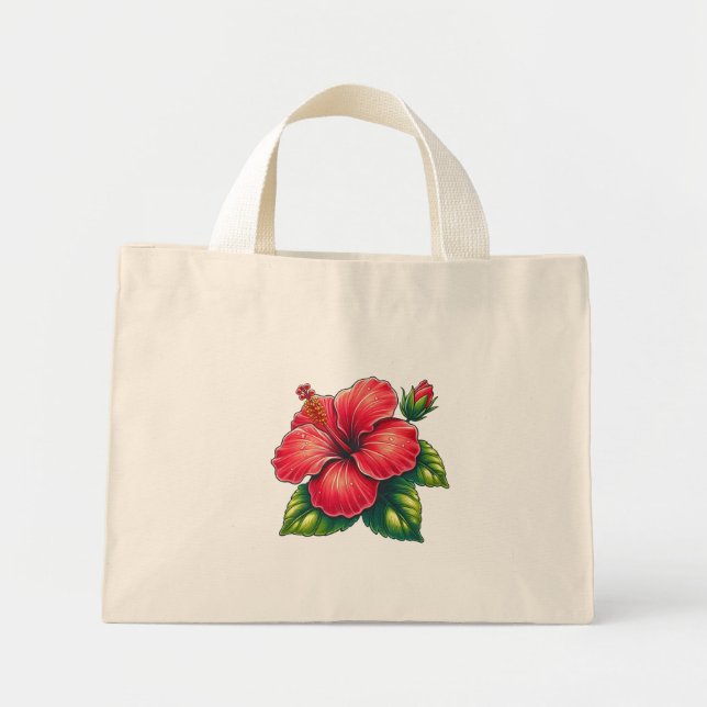 Bolsa Tote Mini Flor Hibiscus (Frente)