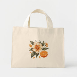 Bolsa Tote Mini Flor Laranja ouro com laranja