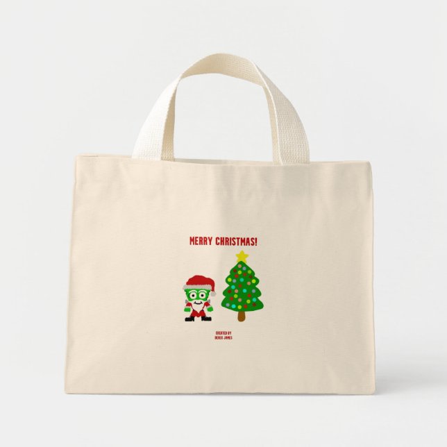 Bolsa Tote Mini FrankenQueijo Pequeno Saco de Tote Natal (Frente)