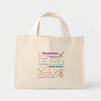 Bolsa Tote Mini Fresh Produce Names Tote Bag