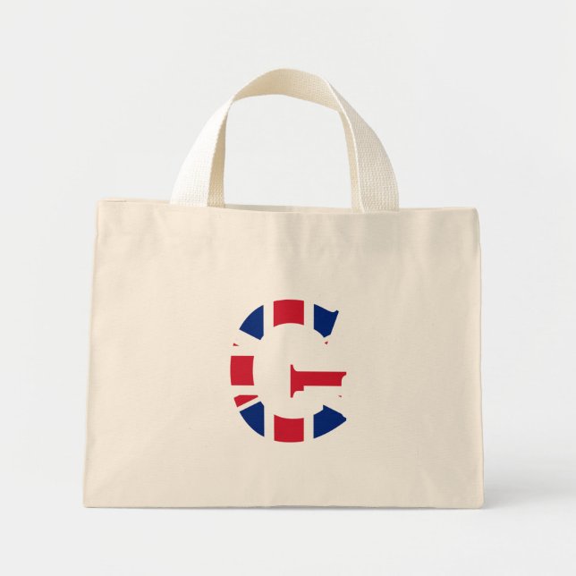 Bolsa Tote Mini G Monograma sobreposto à bandeira de bandeira da U (Frente)