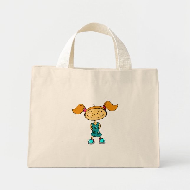 Bolsa Tote Mini Garota feliz (Frente)