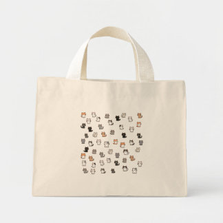 Bolsa Tote Mini Gato bonito desenhado para o saco