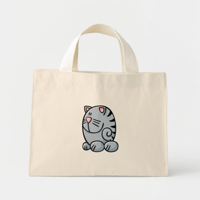 Bolsa Tote Mini Gato de desenho (Frente)