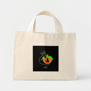 Bolsa Tote Mini Gato Preto Pumpkin Tiny Tote Bag