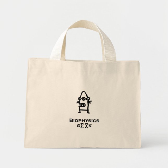 Bolsa Tote Mini Geek de Biofísica de Três Olhos Bot (Frente)