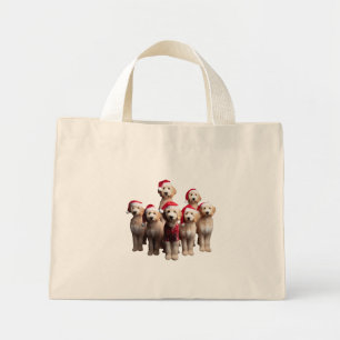 Bolsa Tote Mini Goldendoodle de Natal, Cão Labradoodle de Xmas