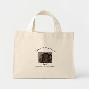 Bolsa Tote Mini Grático de Força de Sobrevivente de Bebê Peludo