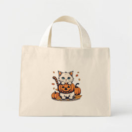 Bolsa Tote Mini Halloween Cat Design