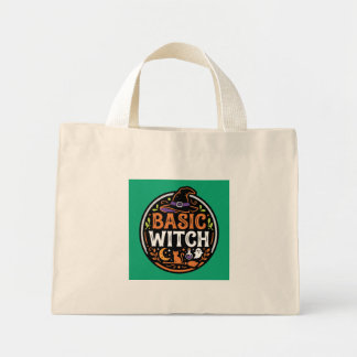 Bolsa Tote Mini Halloween: gato preto e fantasma – Bruxa Básica.