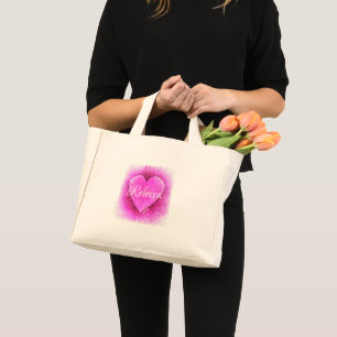 Bolsa Tote Mini HAMbyWG - Tote Bag - Hot Pink Heart w Name