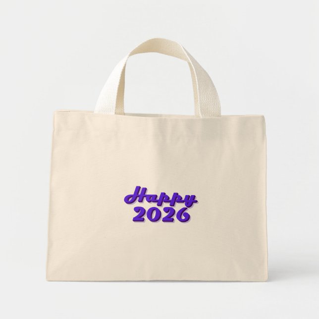 Bolsa Tote Mini Happy 2026 (Frente)