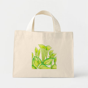 Bolsa Tote Mini "Harmonia em Verde" em um Saco de Tote Pequeno