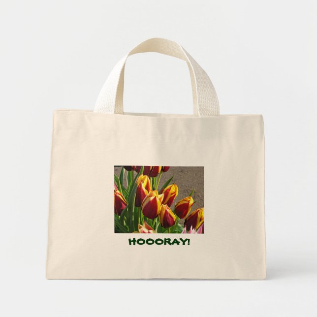 Bolsa Tote Mini HOOORAY! presentes Sacolas de Jardim de Tulipas da (Frente)