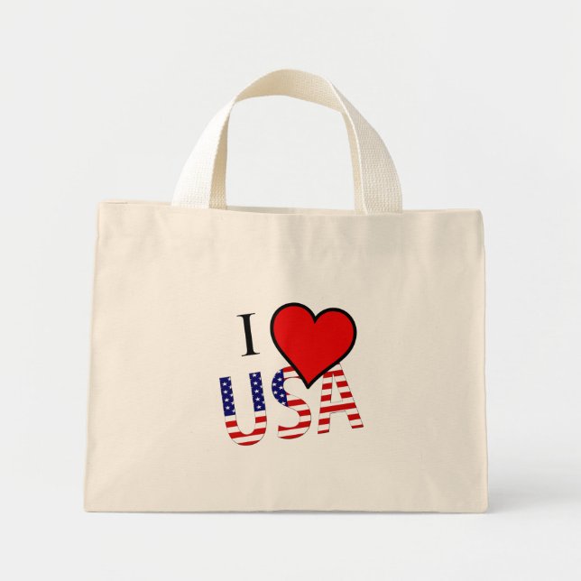 Bolsa Tote Mini I Heart USA overlay ttcnt (Frente)