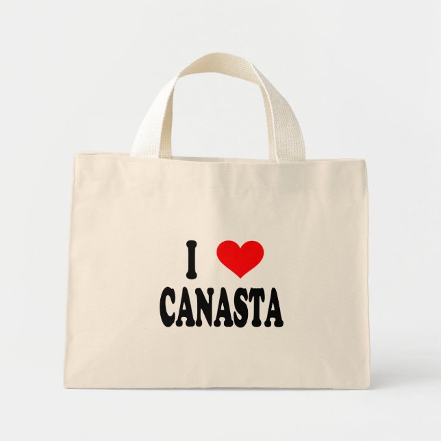 Bolsa Tote Mini "I Love Canasta" Tote Bag (Frente)