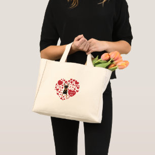 Bolsa Tote Mini I Love Min Pin canvas tote bag