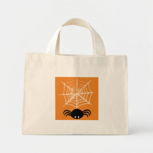 Bolsa Tote Mini Ilustração Assustadora de Aranha de Halloween