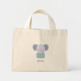 Bolsa Tote Mini Ilustração de Elefante Gratuito - Personalizável