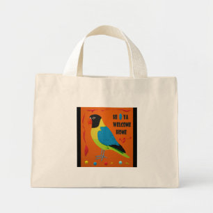 Bolsa Tote Mini Imagem perfeita de pássaro papagaio