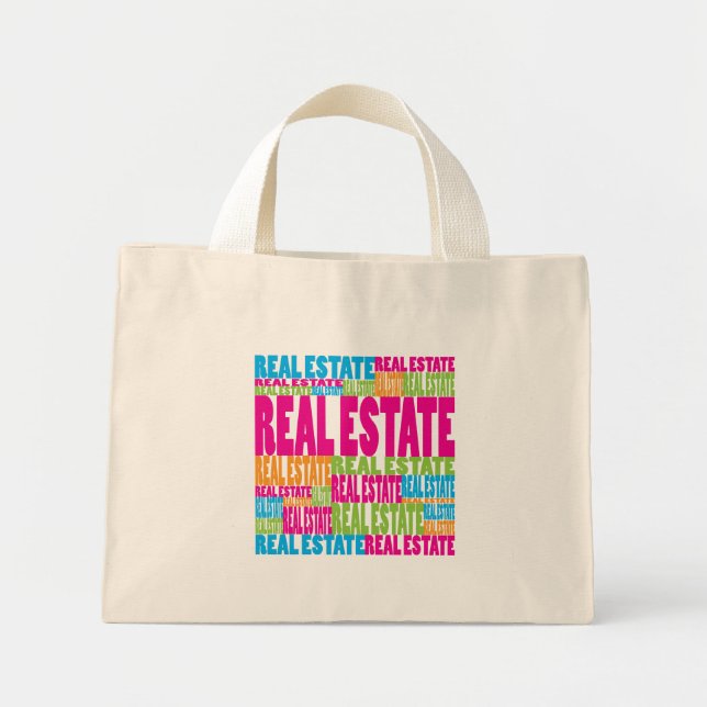 Bolsa Tote Mini Imóveis Coloridos (Frente)