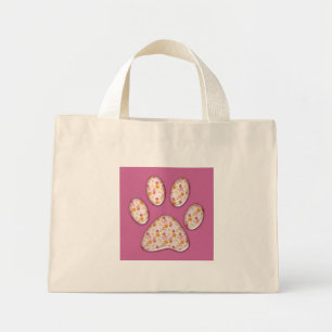 Bolsa Tote Mini impressão da pata do gatinho