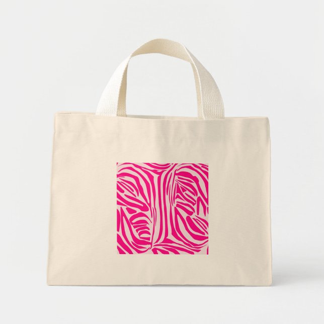 Bolsa Tote Mini Impressão zebra rosa (Frente)