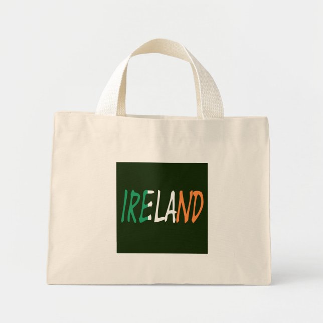 Bolsa Tote Mini Irlanda sobreposta à Irish Flag ttcnt (Frente)